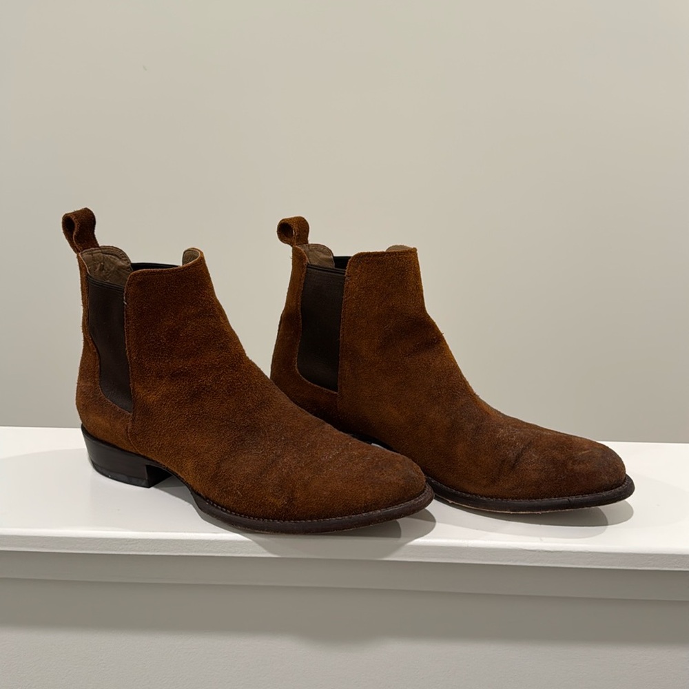 Tecovas The Chance Suede Pull on Boots - Size 11.5D
